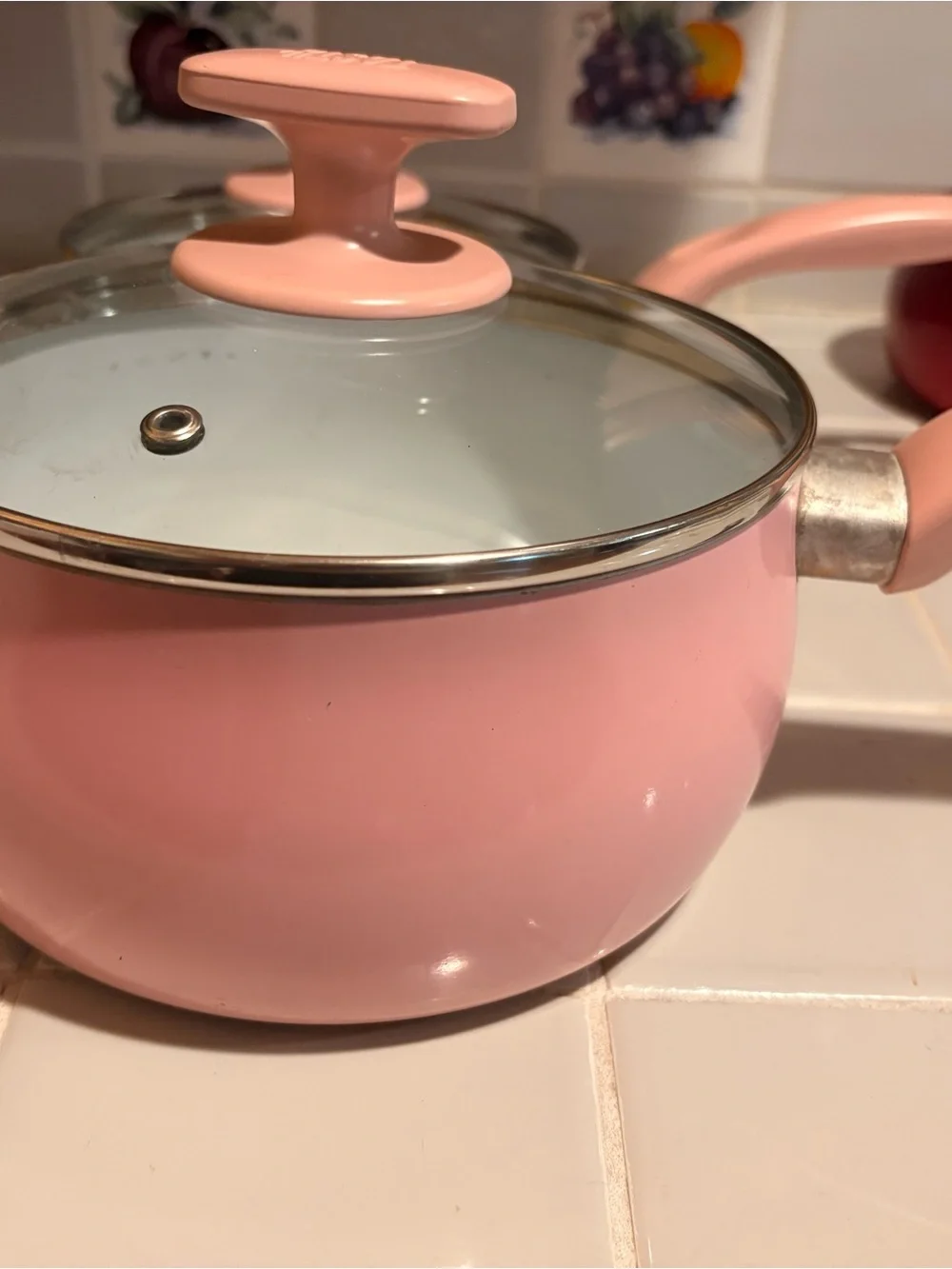TASTY BRAND - Pink Nonstick Saucepan Set - Stylish Home Kitchen Pans w/ lids